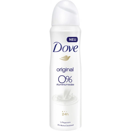 DOVE Deo-Spray Original 0% Aluminiumsalze 150ML 3 DOVE Deo-Spray Original 0% Aluminiumsalze 150ML