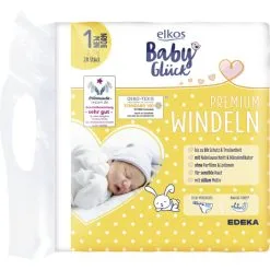 Elkos Baby Glück Premium Windeln 1 Newborn 2-5KG 28ST
