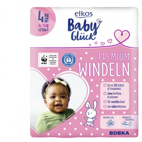 Elkos Baby Glück Premium Windeln 4 Maxi 8-14KG 42ST 3 Elkos Baby Glück Premium Windeln 4 Maxi 8-14KG 42ST