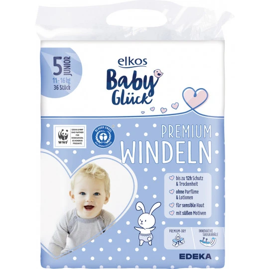 Elkos Baby Glück Premium Windeln 5 Junior 11-16KG 36ST 3 Elkos Baby Glück Premium Windeln 5 Junior 11-16KG 36ST