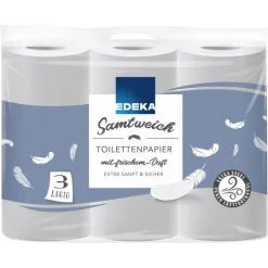 EDEKA Toilettenpapier Samtweich 3-lagig 9x 140 Blatt