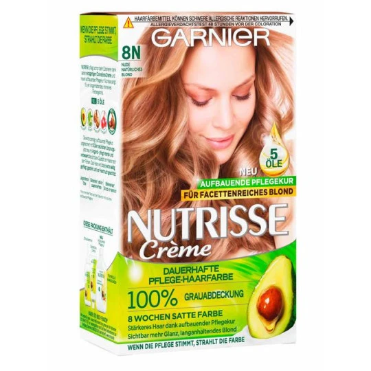 Garnier Nutrisse Nudes Coloration 8N Natuerliches Blond 160ML 3 Garnier Nutrisse Nudes Coloration 8N Natuerliches Blond 160ML